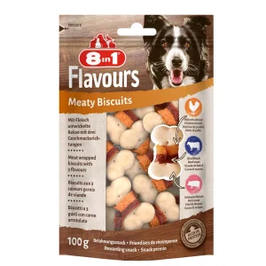 8in1 Meaty Biscuits - Hondensnack - 100 Gram - rund, kip
