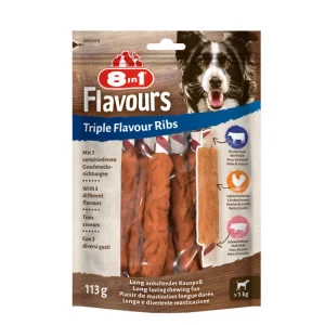 8in1 Triple Flavour Ribs - Hondensnack - 6 Stuks