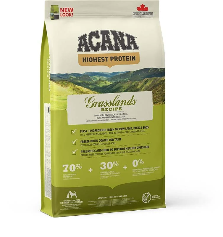 Acana Regionals Grasslands Dog Highest prote茂n - Hondenvoer - 11.4 Kilogram - eend, lam