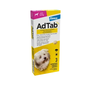 AdTab Anti‑Vlo en Teek Kauwtabletten Hond 2.5-5.5 kg