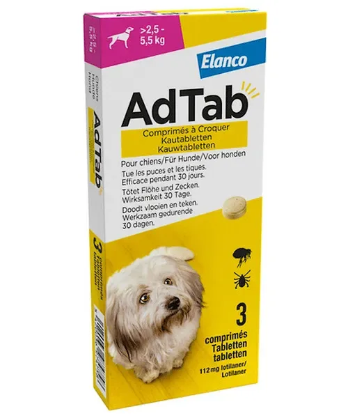 AdTab kauwtabletten honden (tegen vlooien en teken)