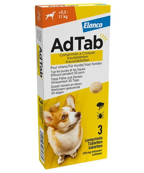 AdTab kauwtabletten honden (tegen vlooien en teken)