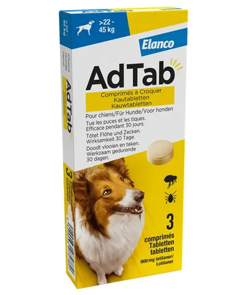 AdTab kauwtabletten honden (tegen vlooien en teken)