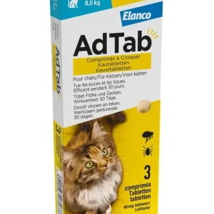 AdTab kauwtabletten voor katten (tegen vlooien en teken)