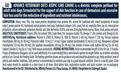 Advance Veterinary Diet Dog Atopic Mini - 1,5 kg - Image 2