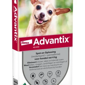 Advantix Spot-on 250 Pipet - Anti Vlooien en teken - Hond - 4 Stuks - M
