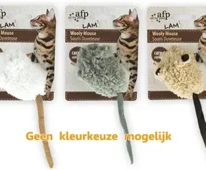 Afp Wooly Mouse Lamswol met Piep en Catnip 7x7x3 cm - Assorti