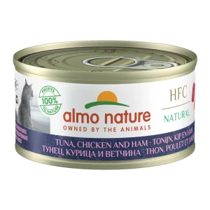Almo Nature HFC 70 Kattenvoer - Blik - Tonijn, Kip en Ham