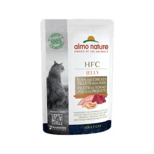 Almo Nature HFC Jelly Kattenvoer - Maaltijdzakje - Tonijn, Kip en Ham