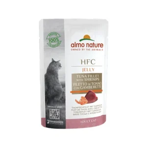 Almo Nature HFC Jelly Kattenvoer - Maaltijdzakje - Tonijnfilet en Garnalen