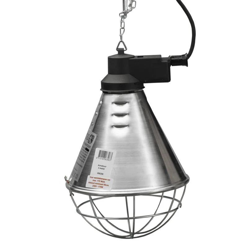 Amos Armatuur voor Warmtelamp - Zilver - 20.8x20.8x33 cm - 175 W