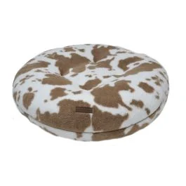 Animal Boulevard Classic cow plush puff - Mand - Bruin Ø76x76x76x18 cm - Mand - Pets Place