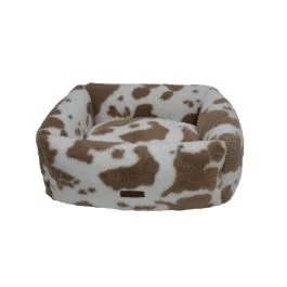Animal Boulevard Classic cow plush sofa - Stoel - Bruin 55x45x20 cm - Stoel - Pets Place