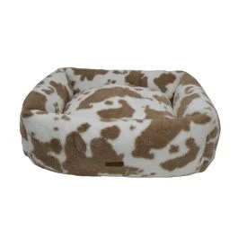 Animal Boulevard Classic cow plush sofa - Stoel - Bruin 75x60x25 cm - Stoel - Pets Place