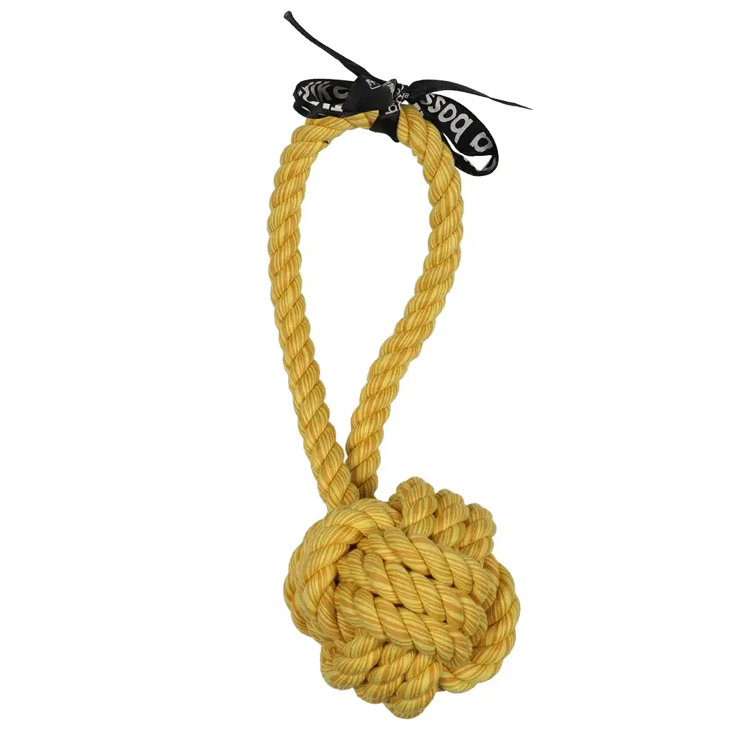 ‘Are you knots’ bal met lus 20x6x6cm geel