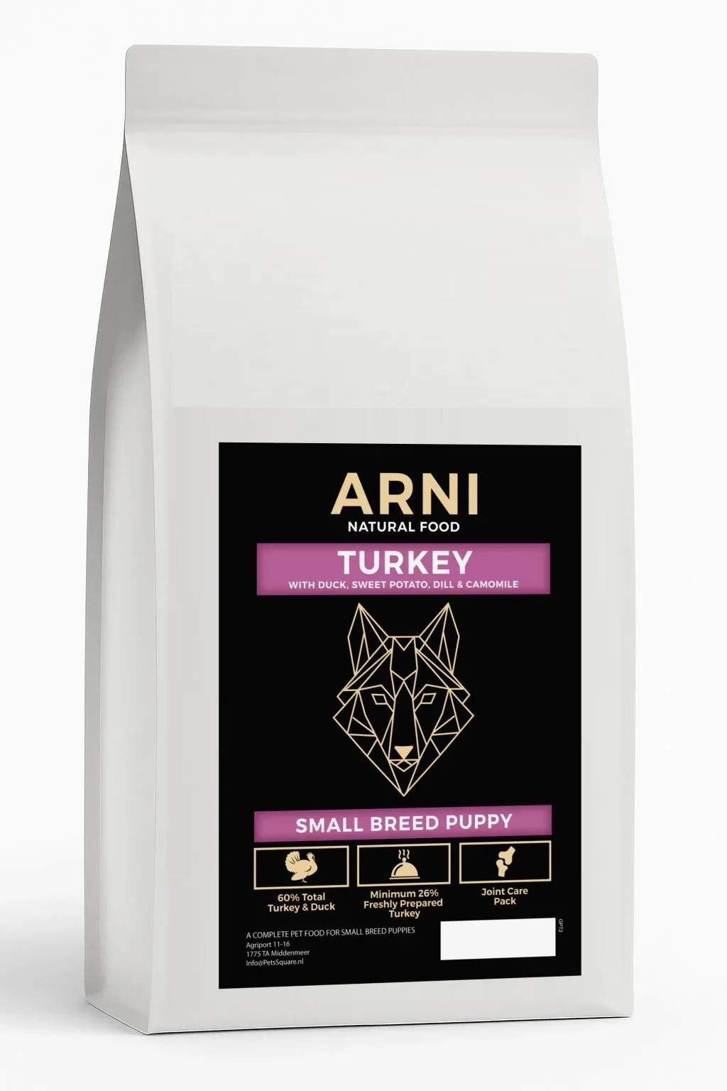 ARNI Natural Food - Puppy Turkey with Duck, Sweet Potato ,Dill and Chamomile