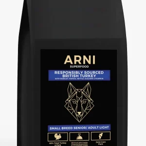 ARNI Superfood - Small Breed Senior Light Dog Responsibly Sourced British Turkey with Parsley, Papaya, Nettle, Zucchini and Pumpkin