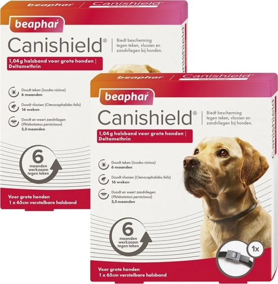 Beaphar Canishield Hond Halsband tegen teken & vlooien