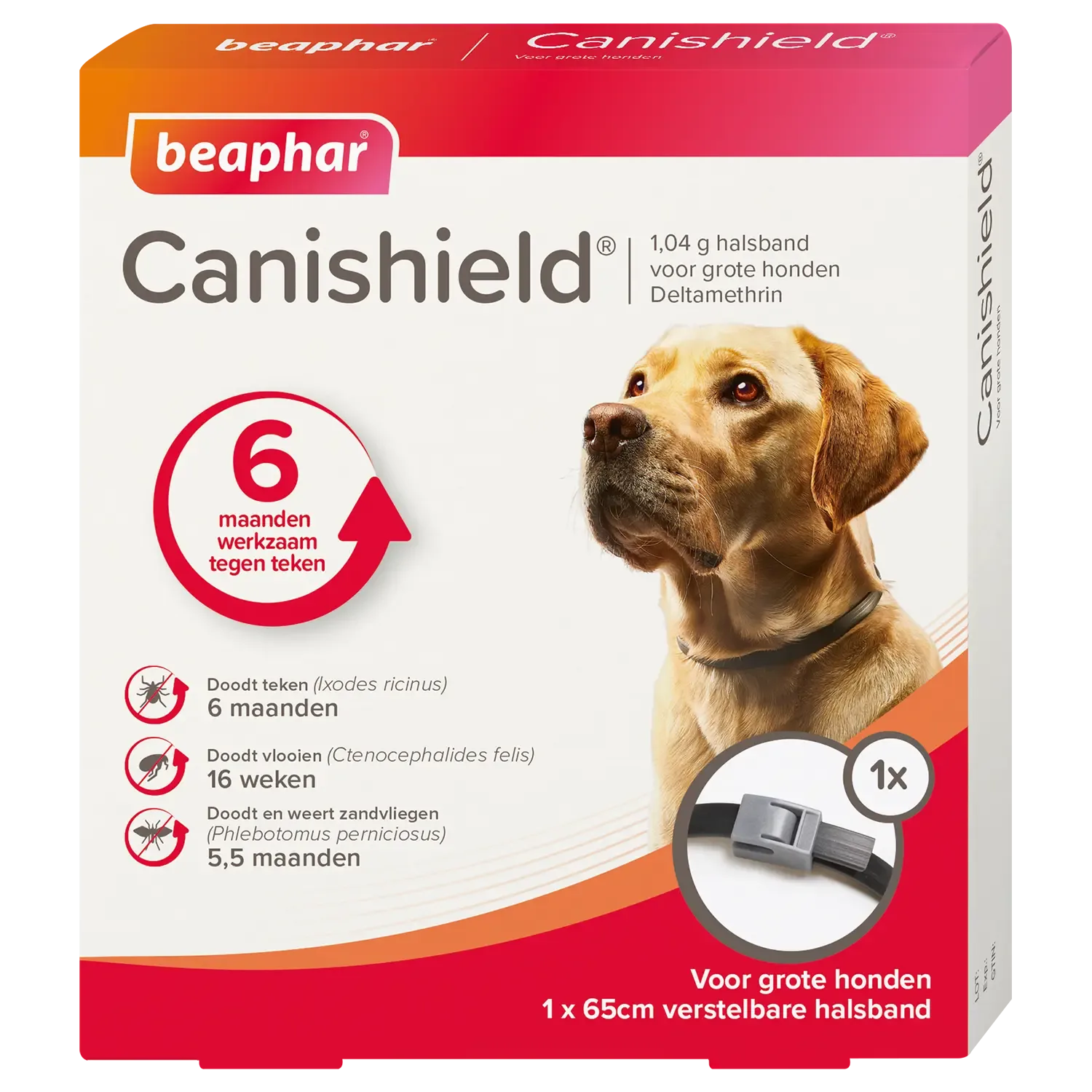 Beaphar Canishield Vlooien- en Tekenband 65 cm
