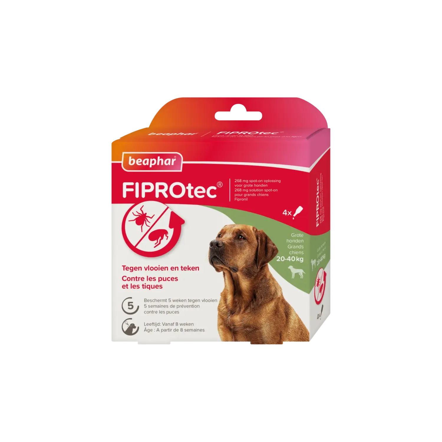 Beaphar FiproTec Spot-On Hond 20-40 kg 4 pipetten