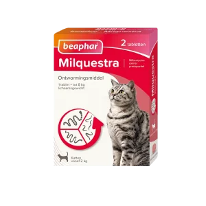 Beaphar Milquestra Wormtabletten Kat 2-12 kg 2 tabletten