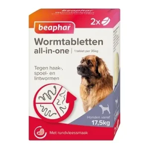 Beaphar Wormtablet All in One Hond 17,5 2 Tbl - 70 kg
