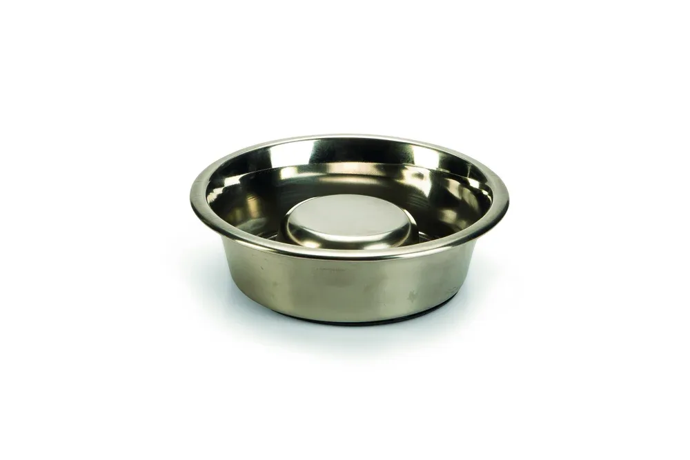 Beeztees Anti-Schrokbak RVS - Voerbak - Zilver - 20 cm
