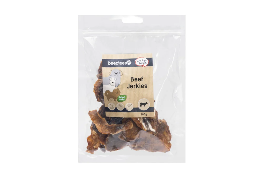 Beeztees Beef Jerkies- Hondensnack - 200 Gram - Rund