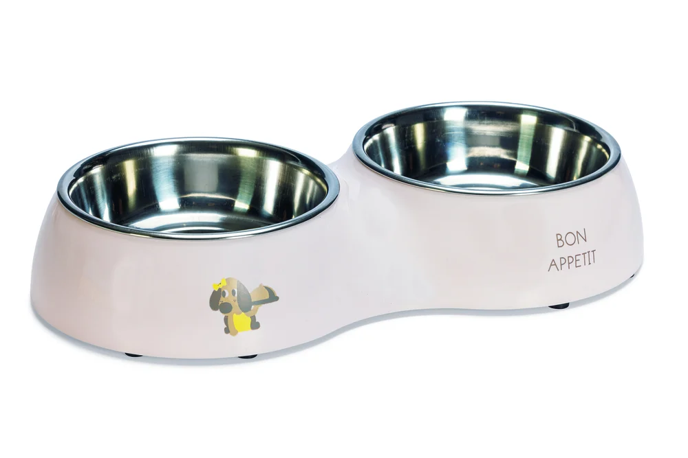 Beeztees Binky Dinerset - Puppy Voer & Drinkbak - 0.7 l - Roze - 34 cm