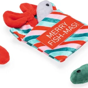 Beeztees Cadeau met visjes - Kerst kattenspeeltje - Multi