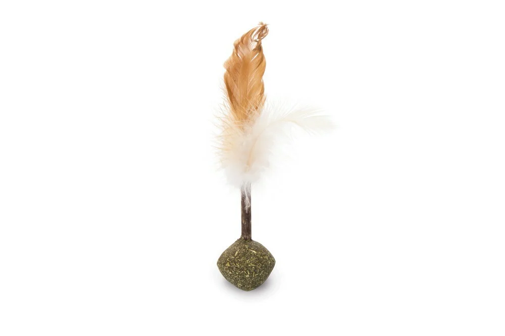Beeztees Catnip Bal met Matatabi en veren - Kattenspeeltje