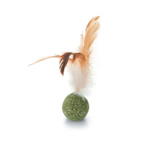 Beeztees Catnip Bal met veren - Kattenspeeltje
