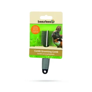 Beeztees Combi - Verzorgingsborstel - Zwart/grijs - 16.5x9x2.5 cm