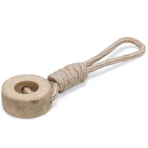 Beeztees Dirk - Flostouw - Koffiehout - Hondenspeelgoed - Hout|Wit - 31x8x8 cm - Medium