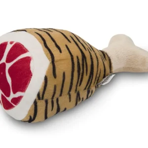 Beeztees Drumstick Tijger - Knuffel - Hondenspeelgoed - bruin - 6x8x7.5 cm - S