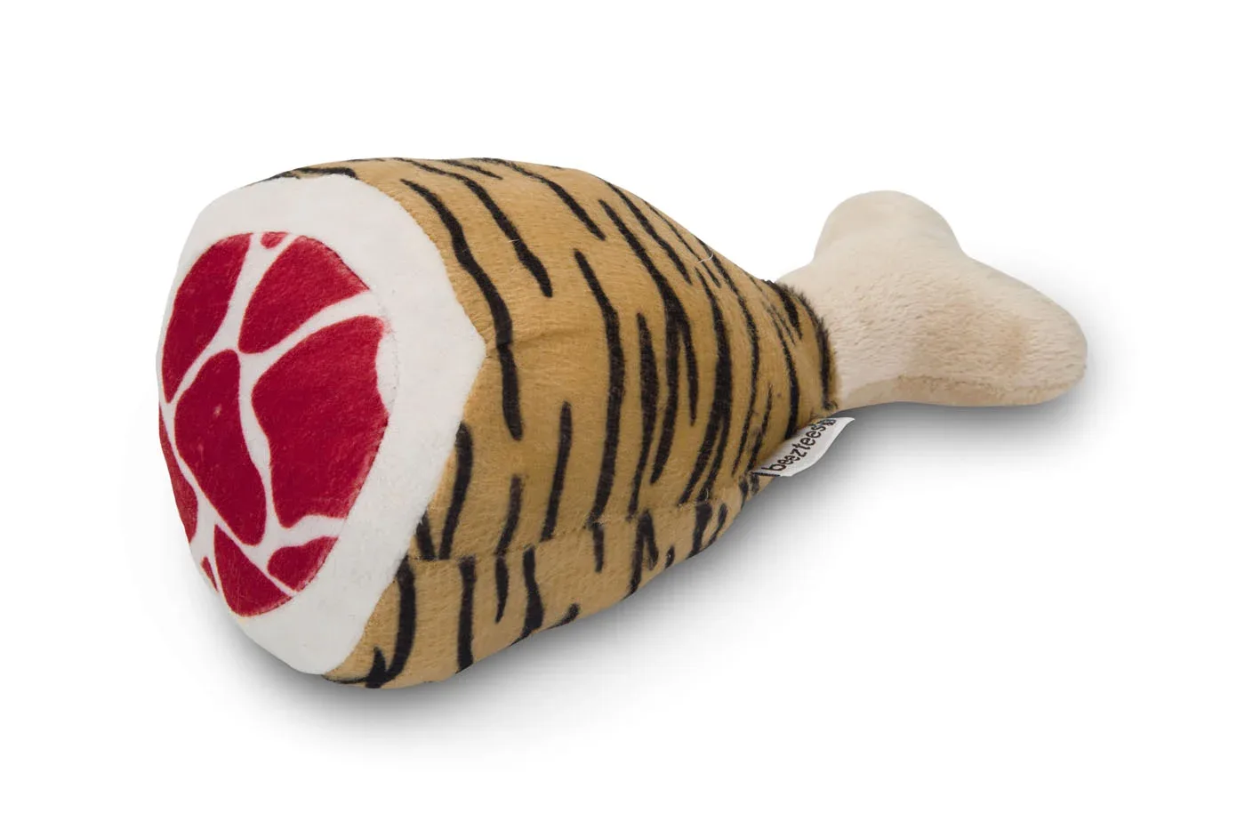 Beeztees Drumstick Tijger - Knuffel - Hondenspeelgoed - bruin - 6x8x7.5 cm - S