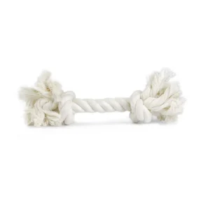 Beeztees Flossy Toy - Flostouw - 2 knopen - Hondenspeelgoed - wit - 22x26x6.5 cm - L