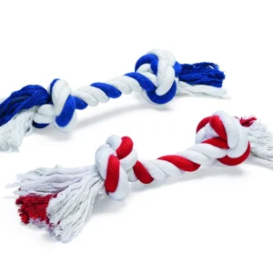 Beeztees Flostouw - 2 knopen - Hondenspeelgoed - 1 stuk - Rood - Blauw - 12x28x35 cm - XL