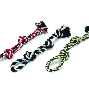 Beeztees Flostouw Bino 3 knopen - Hondenspeelgoed - 1 stuk - assorti - 67x12x7 cm