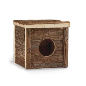 Beeztees Forest Blokhut Classic - Knaagdierspeelgoed - Bruin - 14x15x15 cm