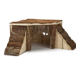Beeztees Forest Knaagdieren - Hoekhuis - Bruin - 16x35x35 cm