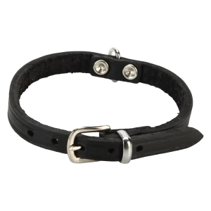 Beeztees Halsband Hond Leer Zwart 23-28 cm x 10 mm