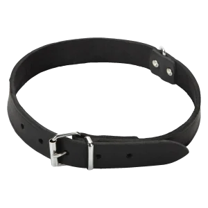 Beeztees Halsband Hond Leer Zwart 47-57 cm x 25 mm