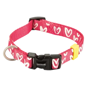 Beeztees Heart Halsband Hond Nylon Roze 26-40cmx15mm