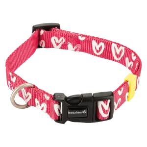 Beeztees Heart Halsband Hond Nylon Roze 35-50cmx20mm