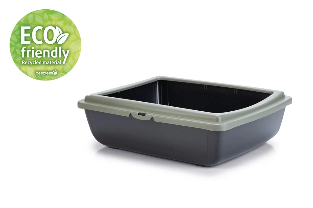 Beeztees Juliet eco - Kattenbak - Groen zwart - 14x38x48 cm