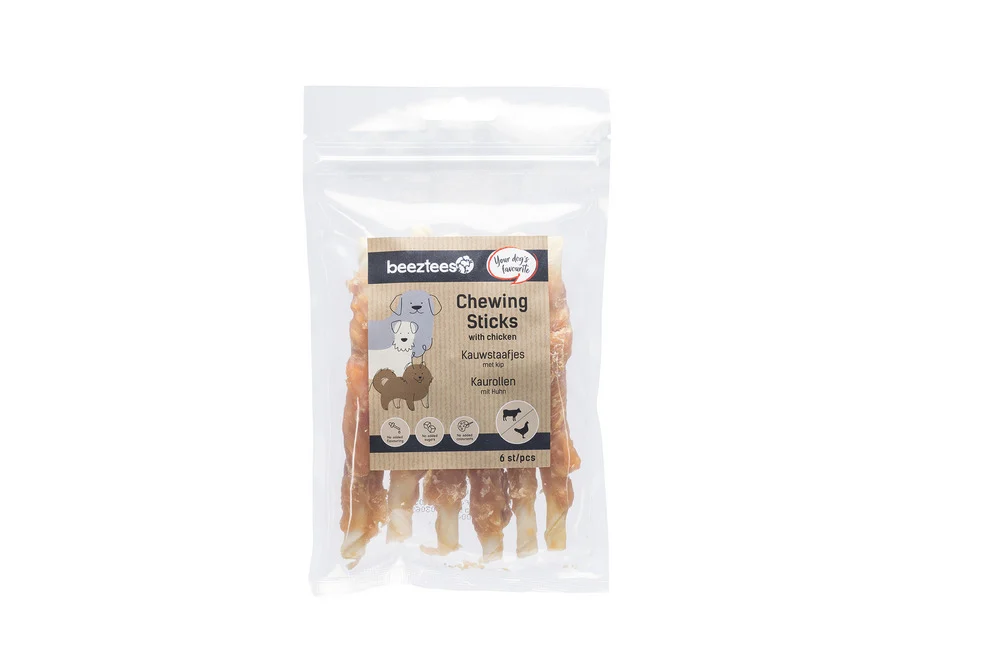 Beeztees Kauwstaafjes- Hondensnack - 20 Stuks - Eend