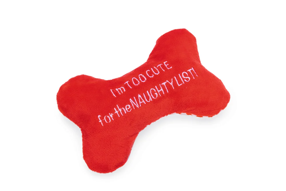 Beeztees Kerst Bot Knuffel - Hondenspeelgoed - rood - 24.8x9.8x4 cm
