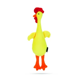 Beeztees Kip Pluche Knuffel - Hondenspeelgoed - geel - 5x10x10 cm