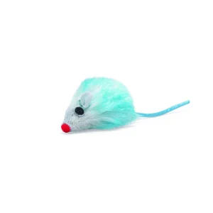 Beeztees Knuffelmuisje - Kattenspeeltje - Blauw - 4 cm
